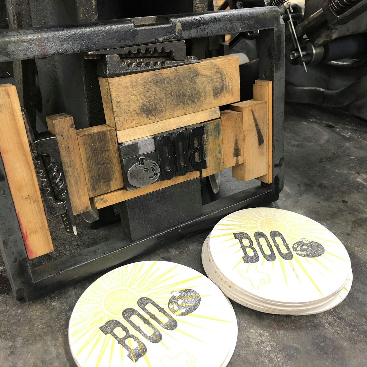Killer Coasters: Intro to Platen Letterpress
