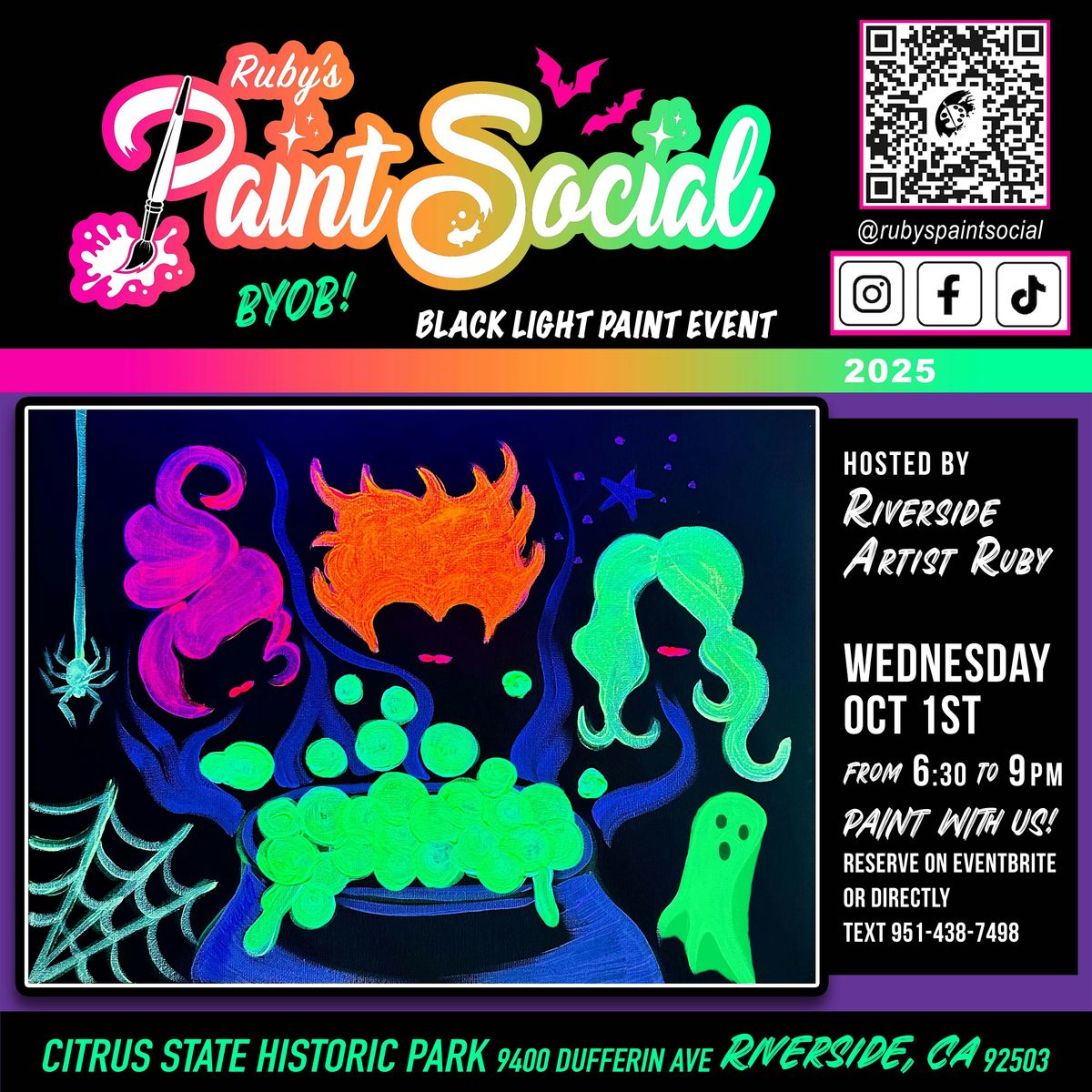 Neon Black Light Paint Event!! Hocus Pocus!!