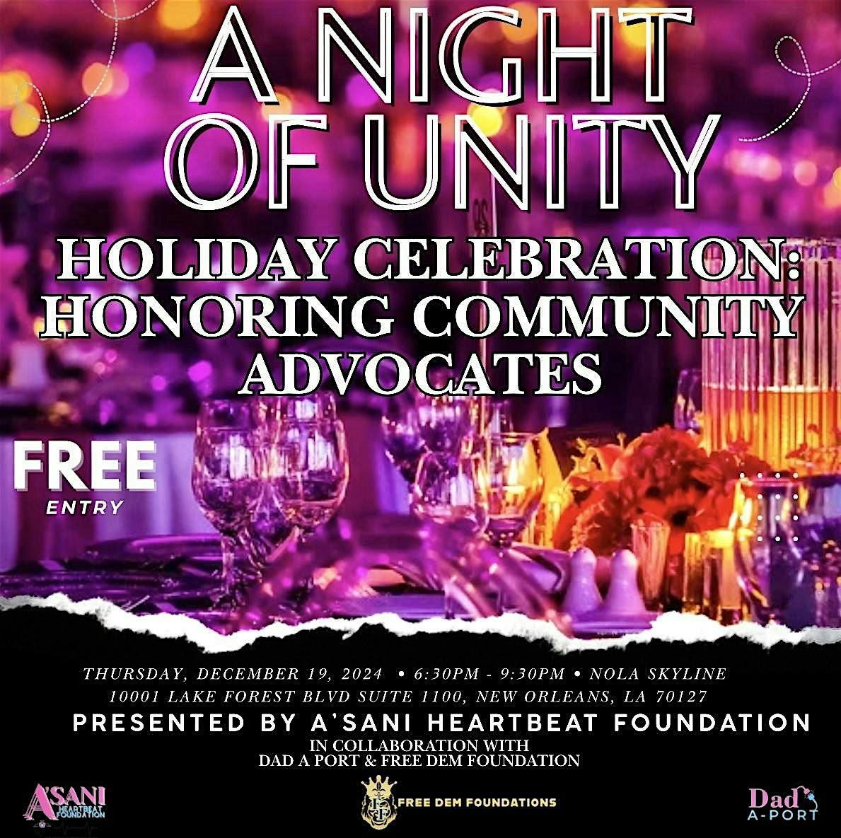 A Night Of Unity: Holiday Celebration - Honoring Community Advocates