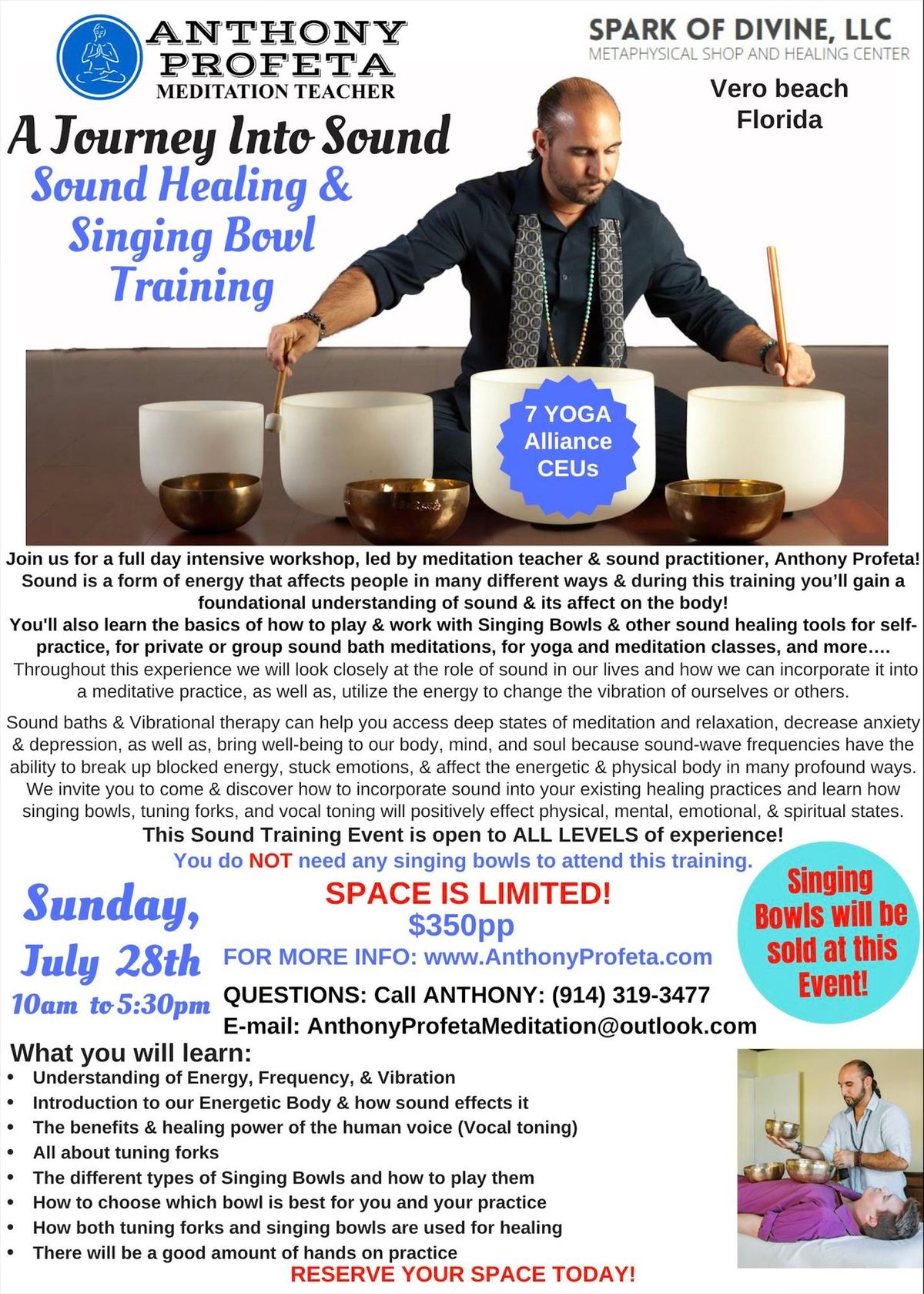 A Journey Into Sound with Anthony Profeta Sound Healing & Singing Bowl Training