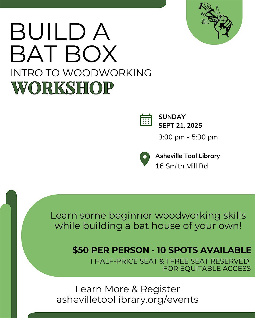 Build your own Bat House : Intro to woodworking Workshop