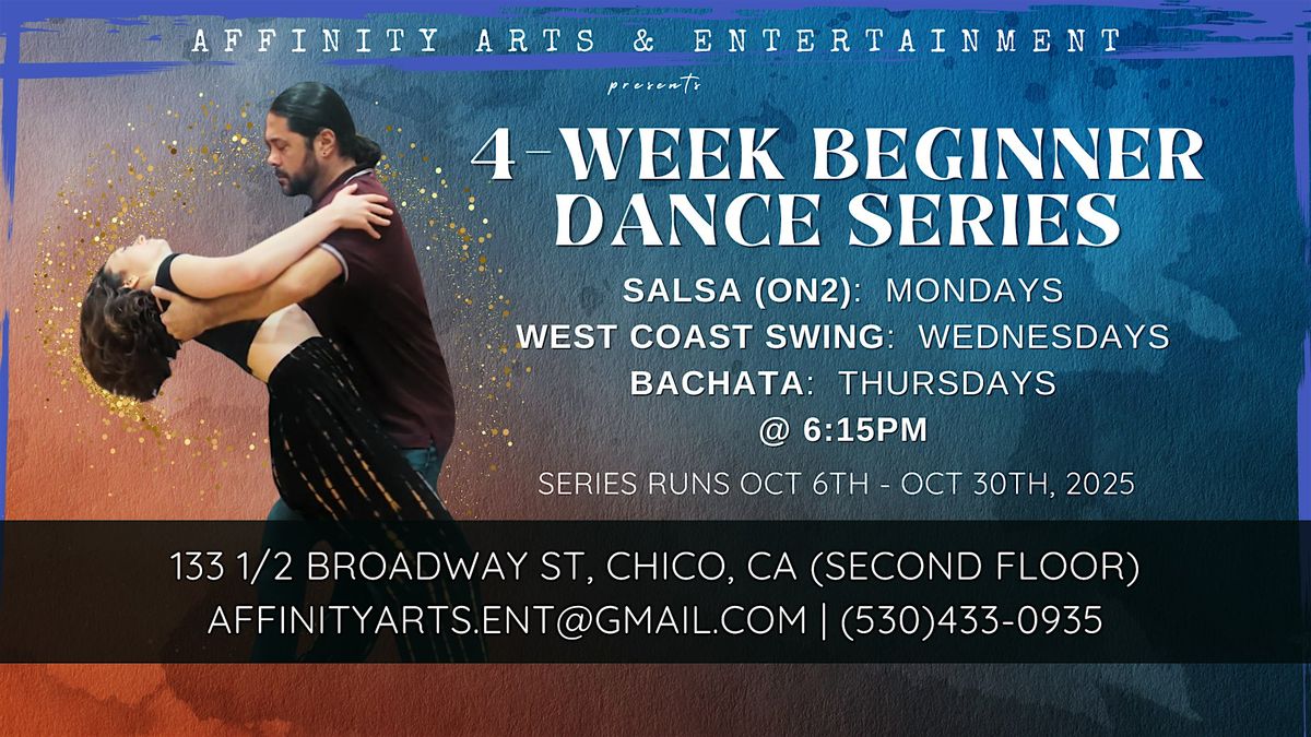 4-Week Beginner Dance Series - Salsa - Bachata - West Coast Swing