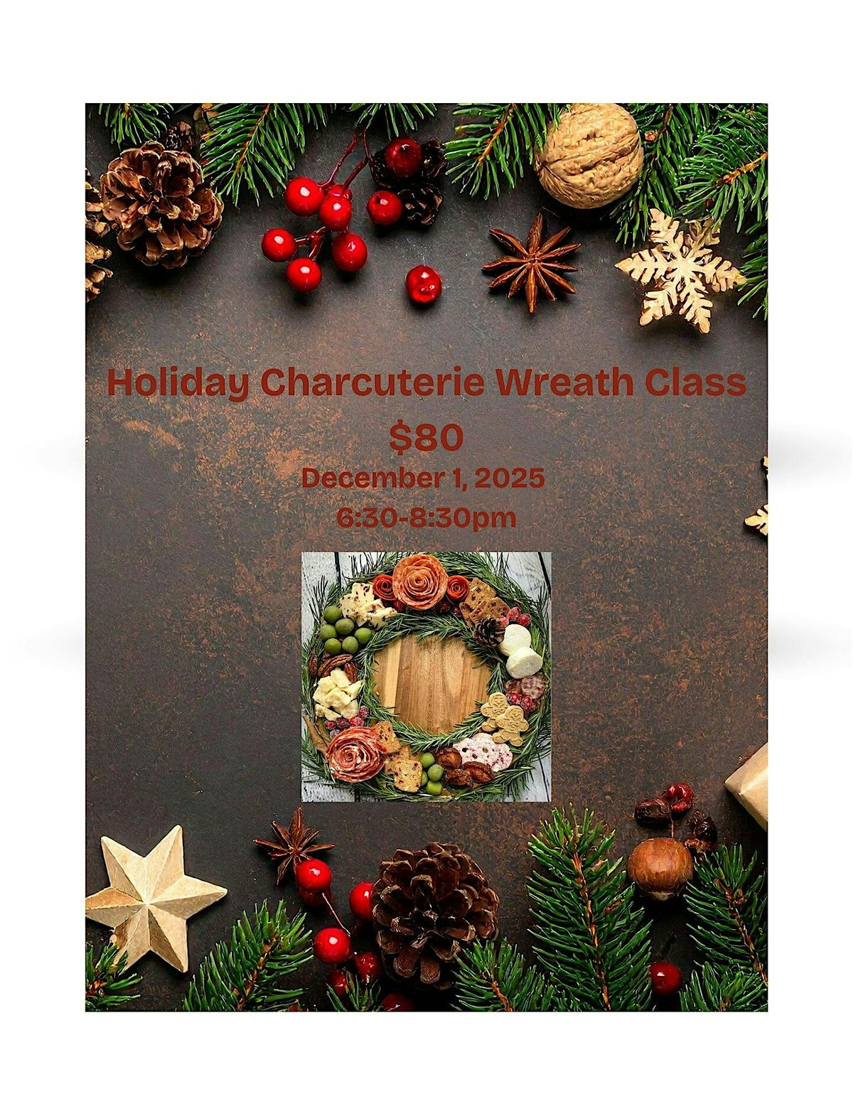 Holiday Charcuterie Wreath Class
