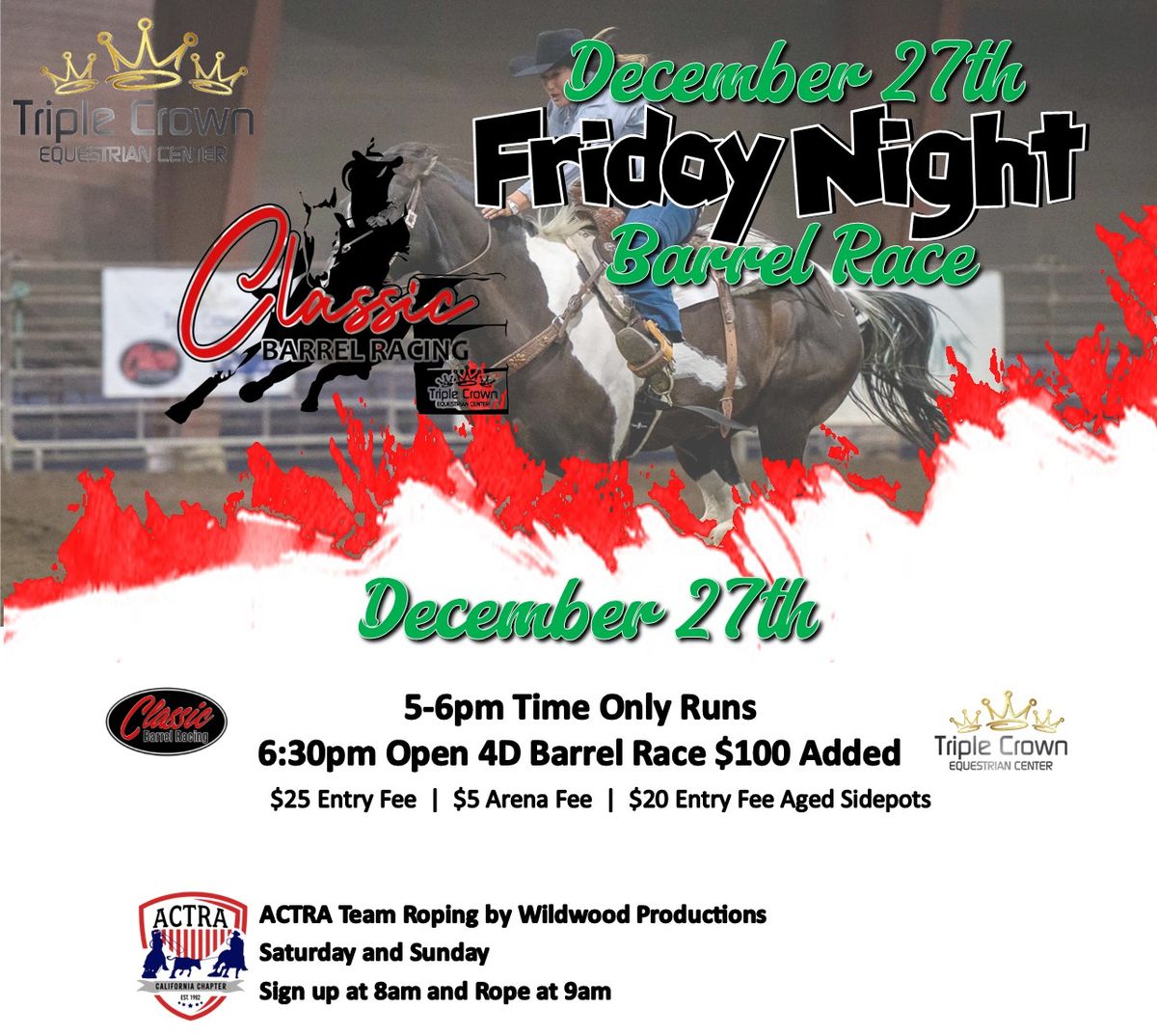 Friday Night Barrel Race at Triple Crown Equestrian Center