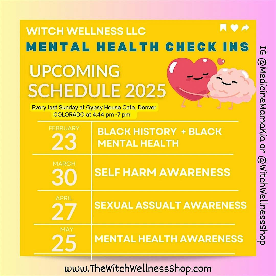 Mental Health Check Ins MONTHLY ( Queer + BIPOC safe space)