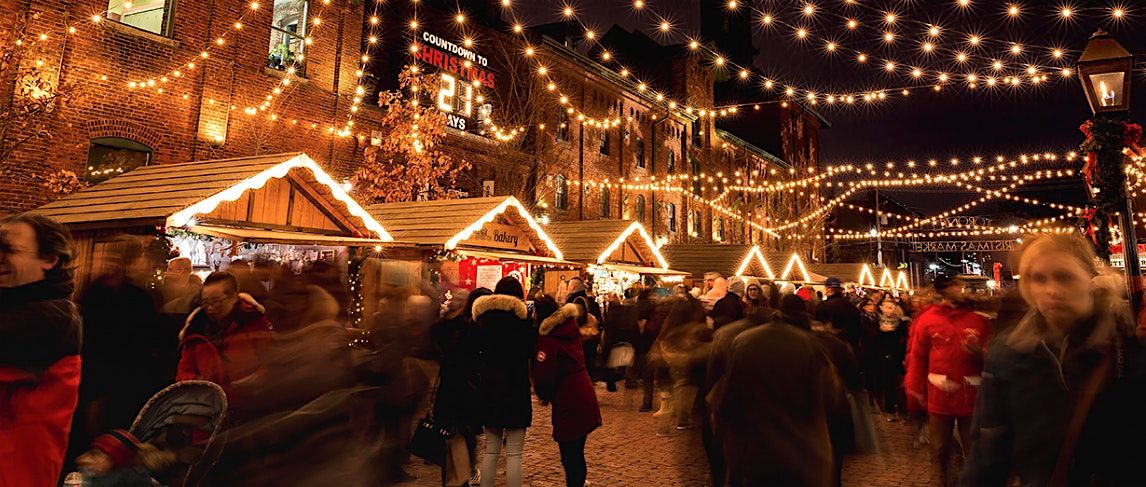 Night Photography at the  Distillery District Holiday Light Display