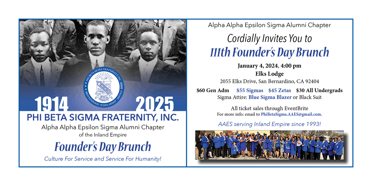 Phi Beta Sigma 2025 Inland Empire Founder's Day Dinner