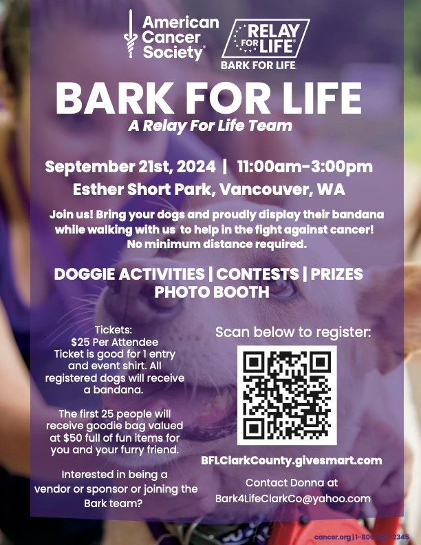 Bark for Life  (during Relay for Life)