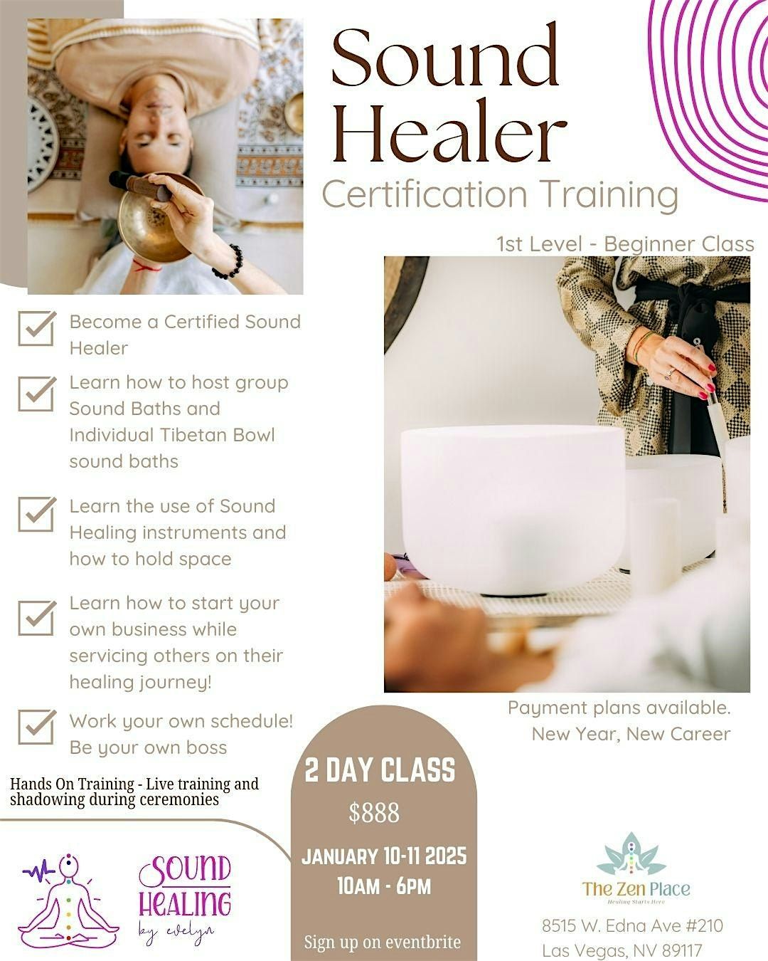 Sound Healer Certification Jan 10-11, 2025