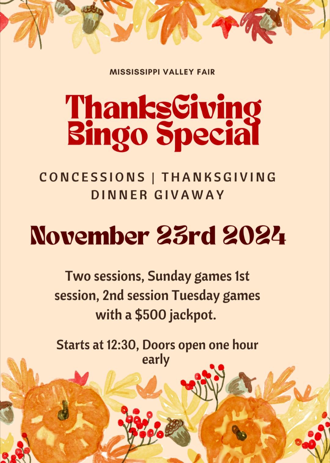 Thanksgiving Bingo Special 