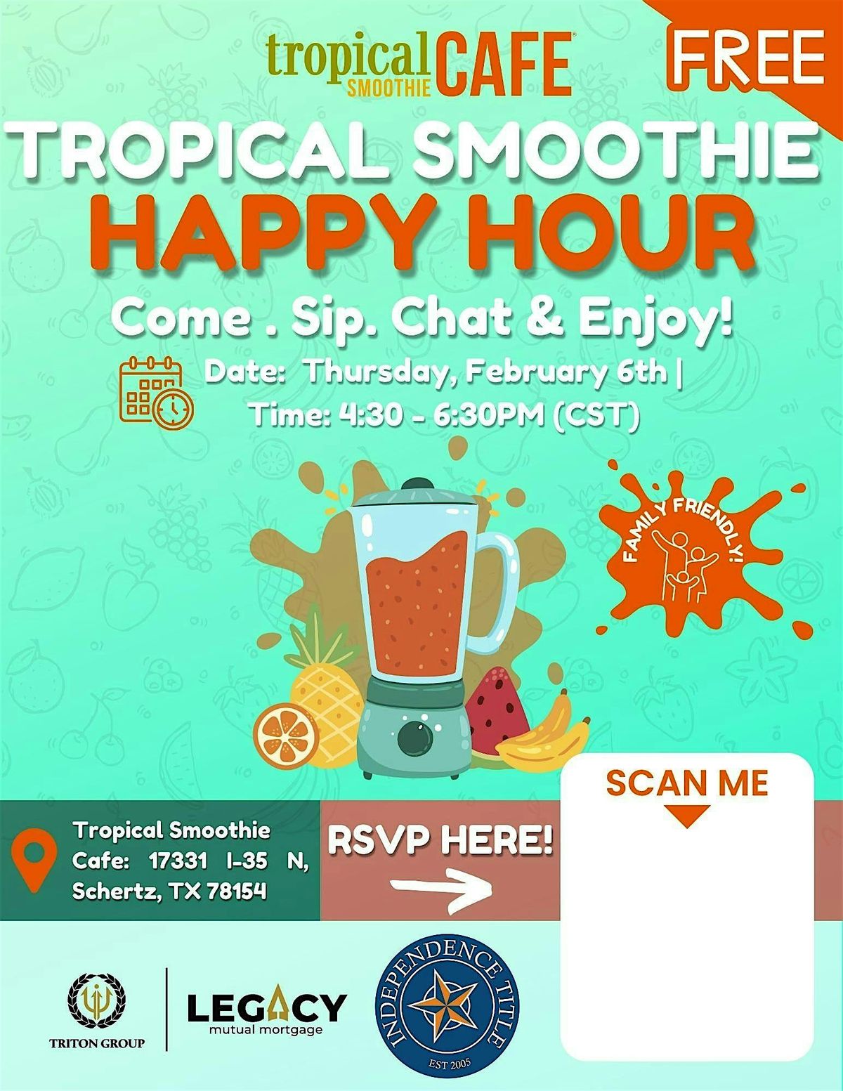 February Tropical Smoothie Happy Hour!