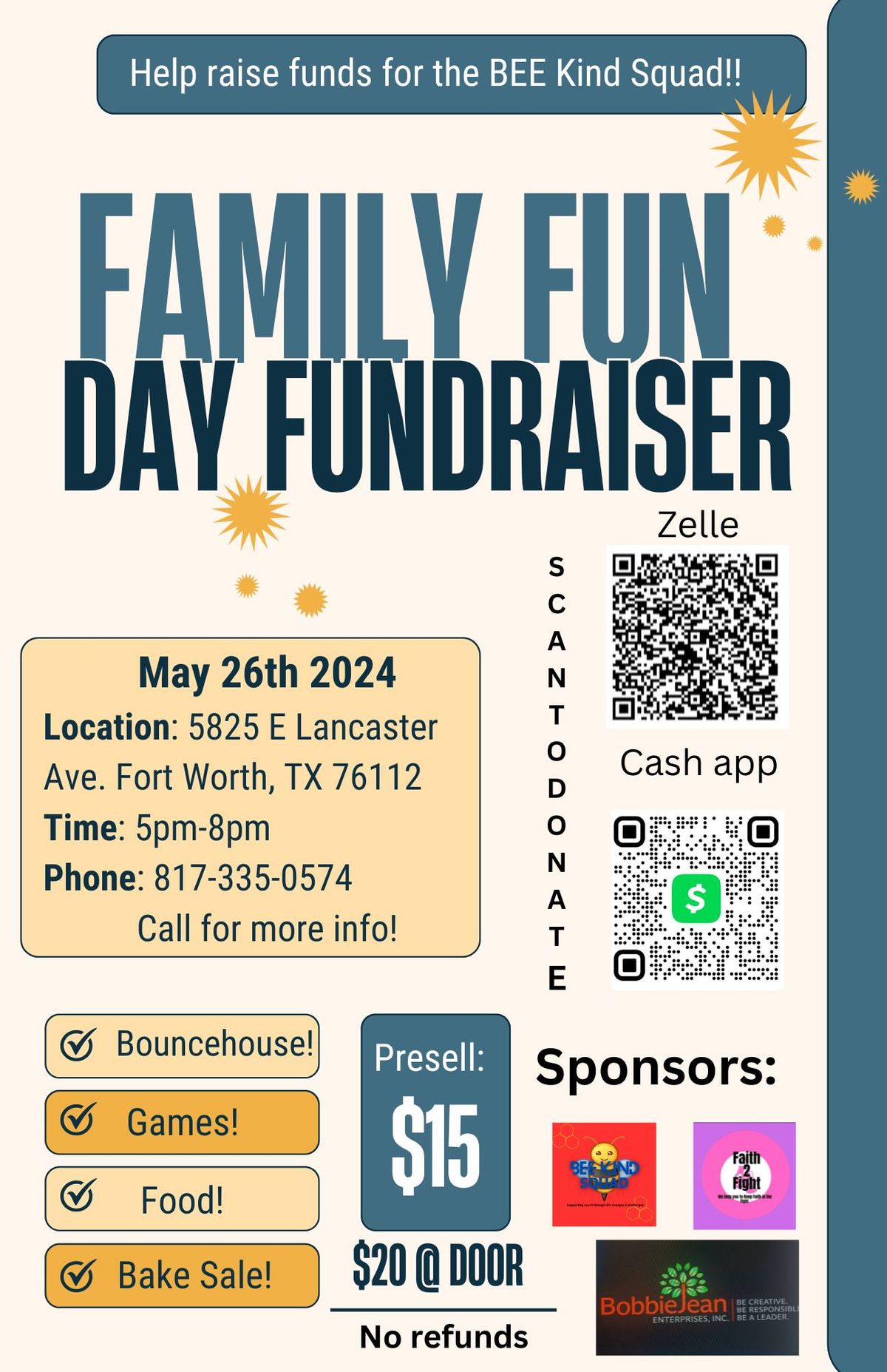 BEE Kind Squad's Family Fun Day Fundraiser