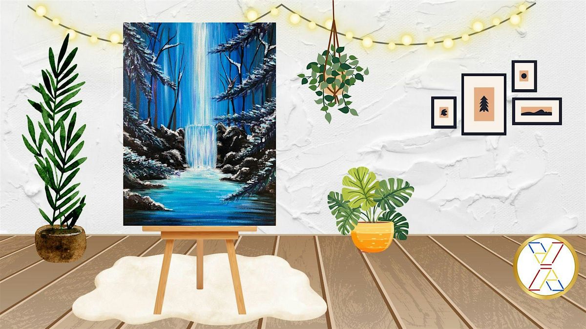 Paint Night : \u201cWinter Waterfall\u201c