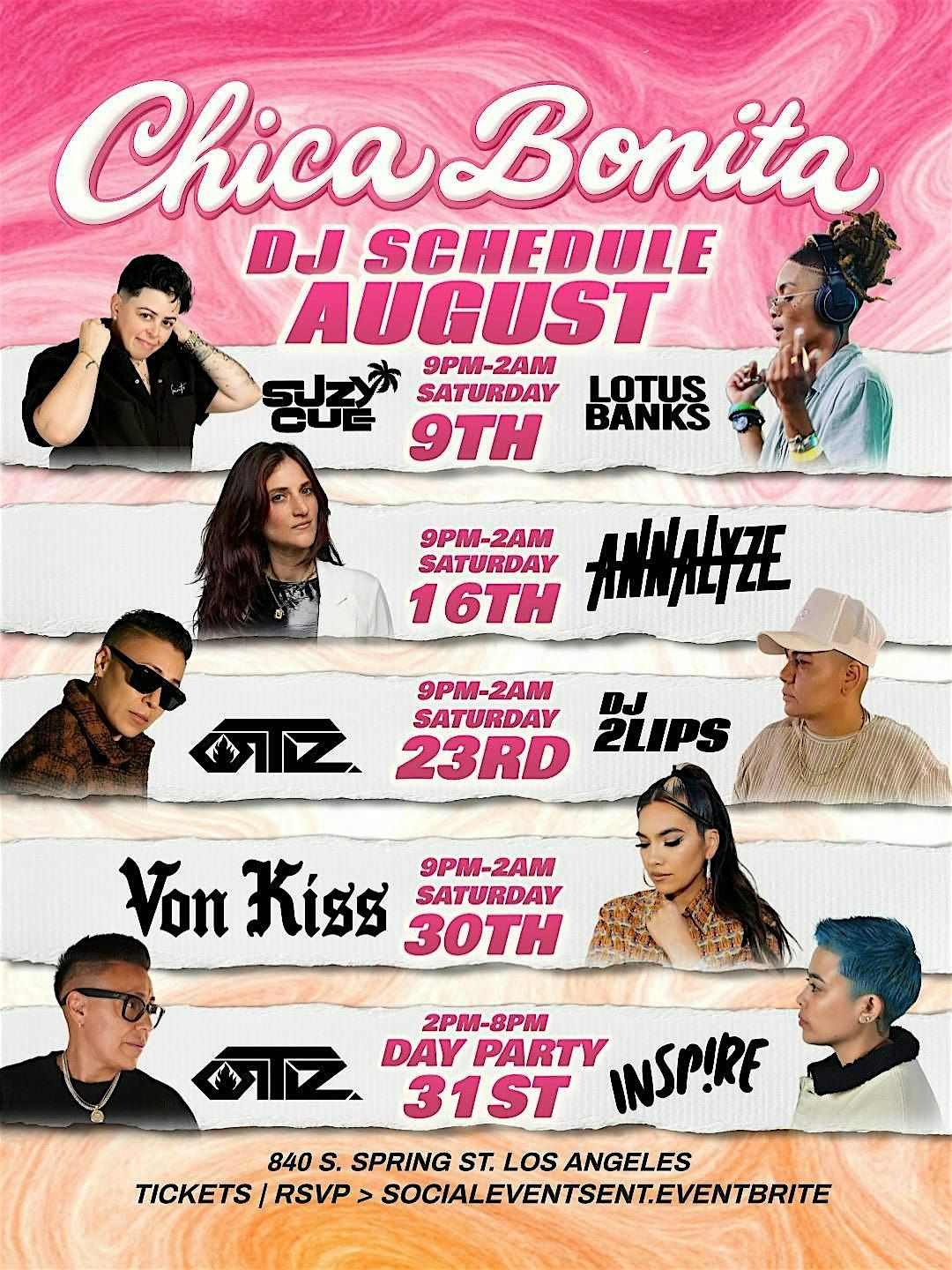 LABOR DAY WKND \u2022 DAY PARTY @ChicaBonitaLounge SUNDAY AUG 31st  in DTLA