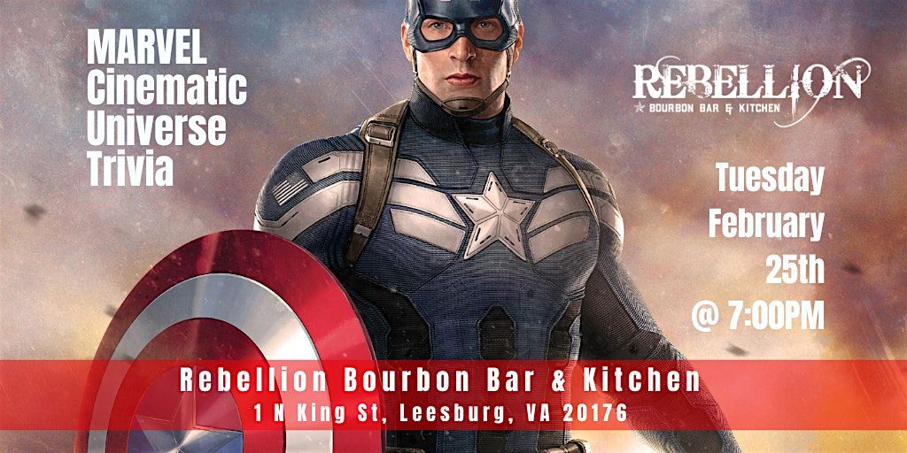 Marvel Cinematic Universe Trivia at Rebellion Bourbon Bar & Kitchen