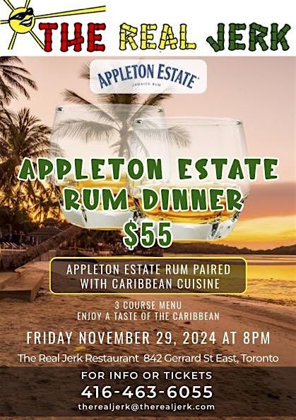 Appleton Estate Rum Dinner at The Real Jerk Restaurant