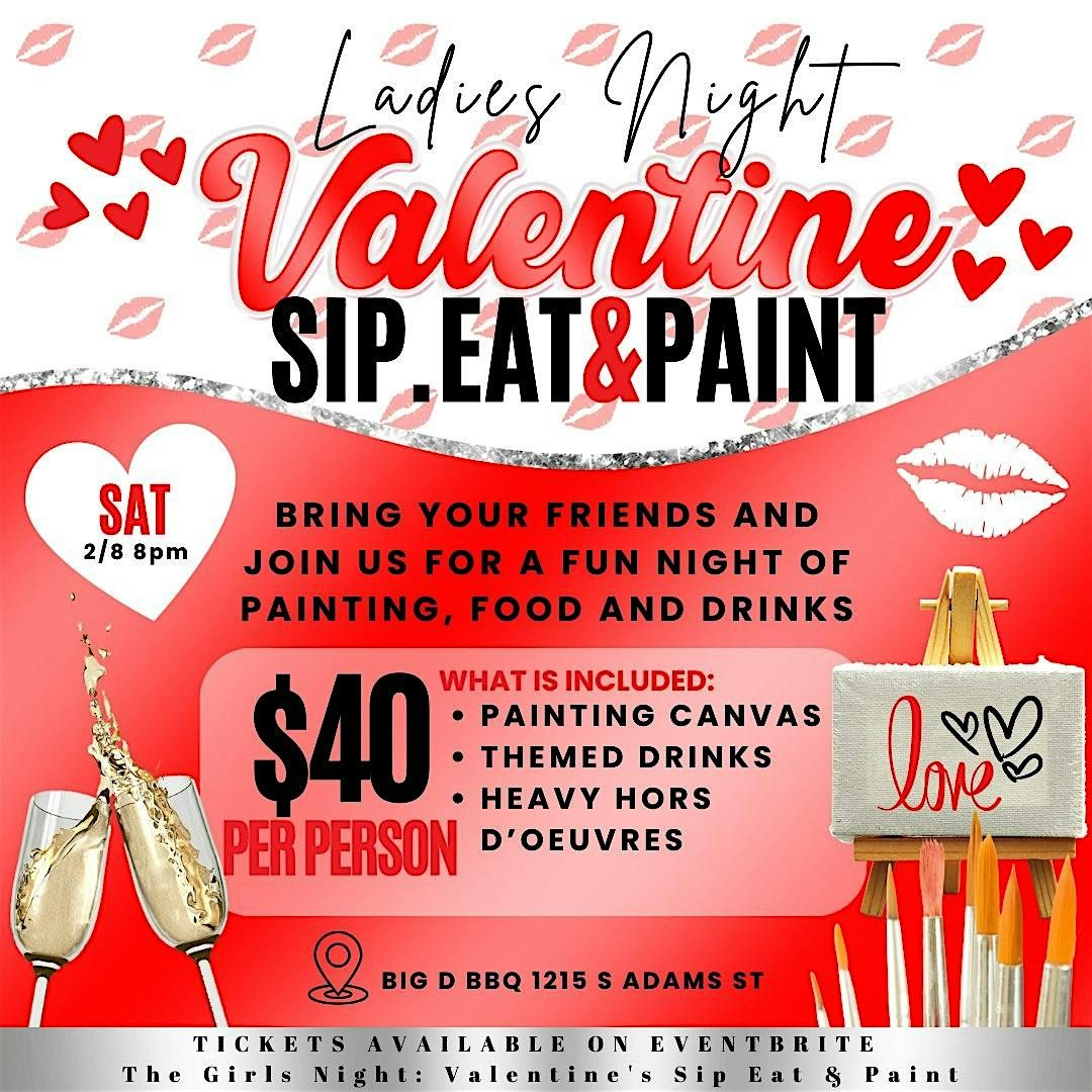 The Girls Night: Valentine's Sip Eat & Paint