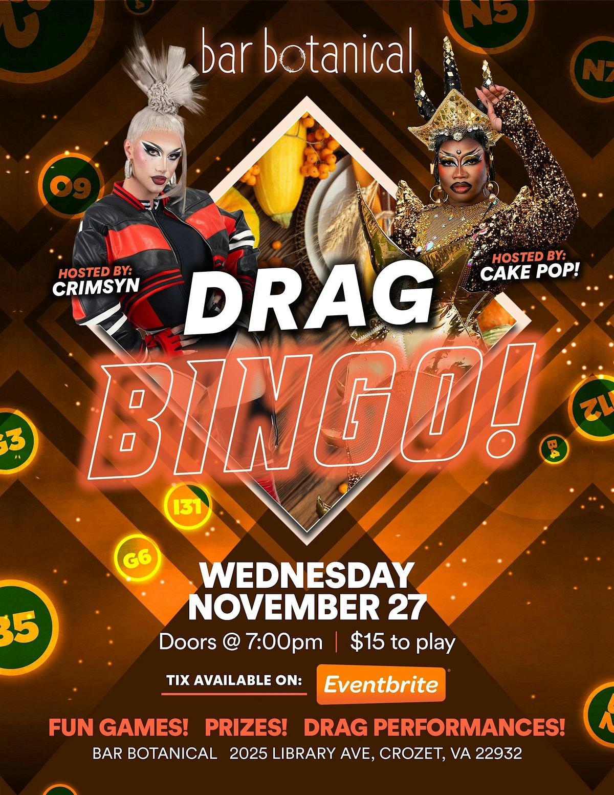 Bar Botanical Drag Bingo