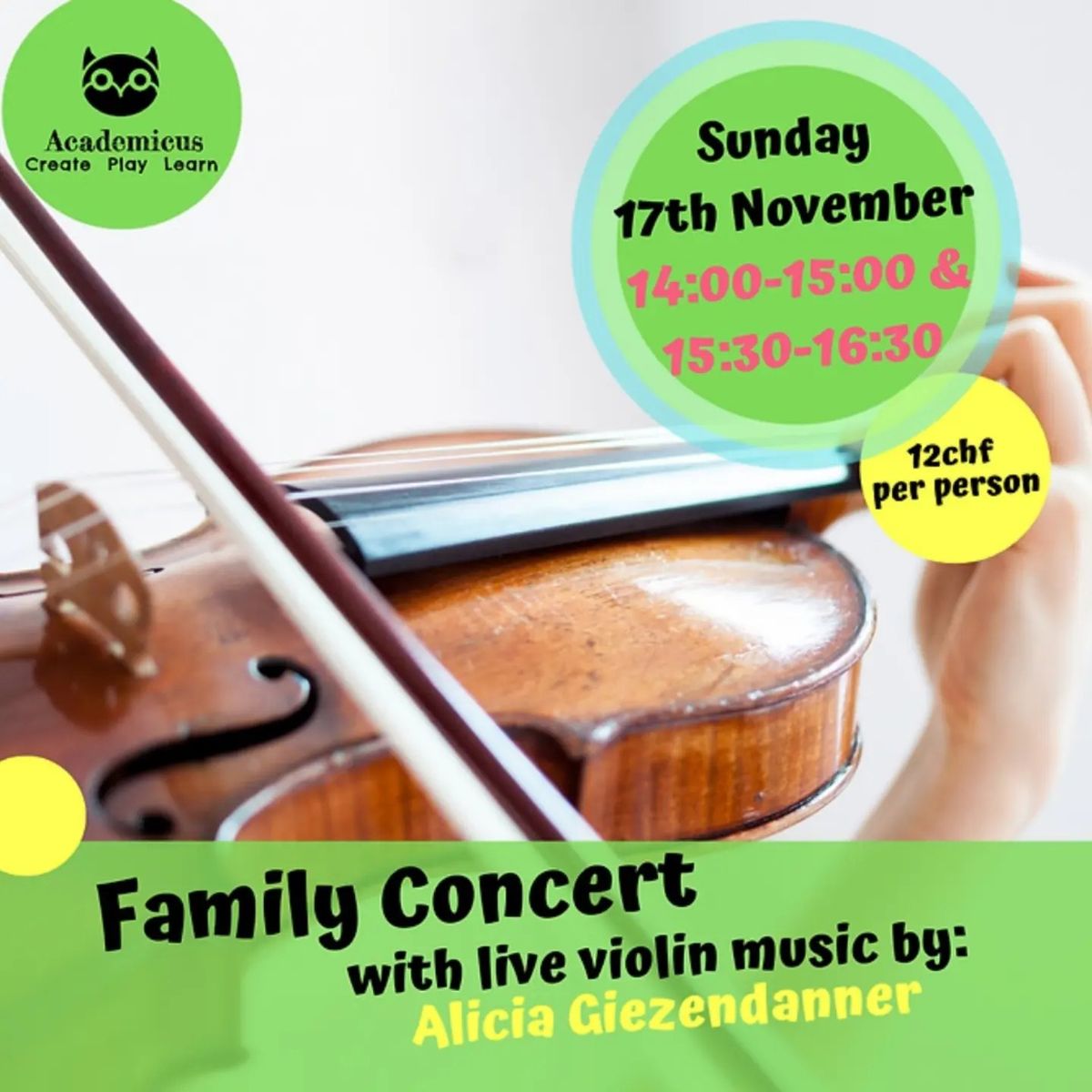 Family Concert with LIVE Violin Music by Alicia Giezendanner