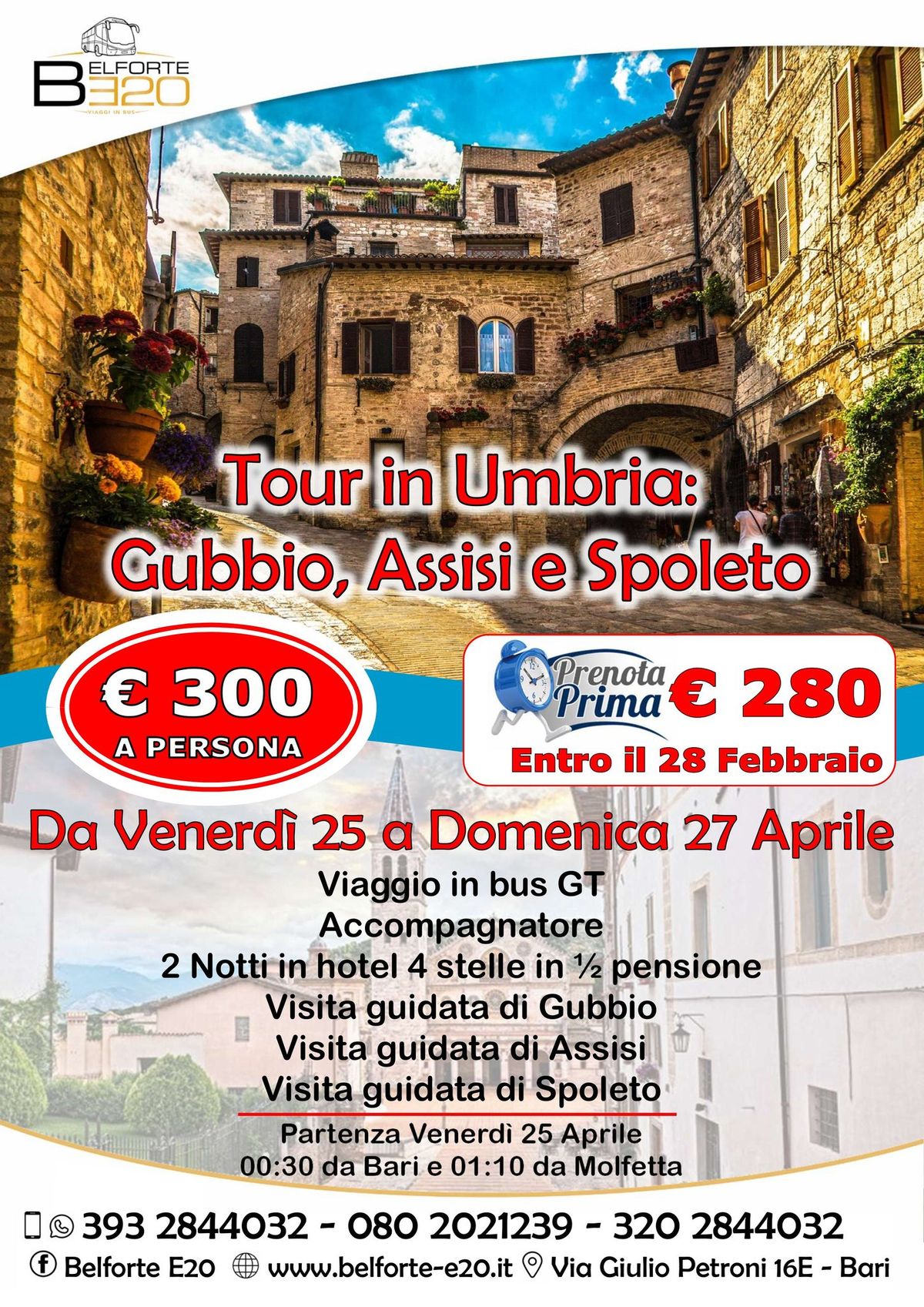 Gubbio, Assisi e Spoleto dal 25 al 27 Aprile 2025 By BE20