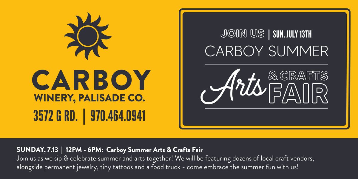 Summer Craft Fair at Carboy Winery!