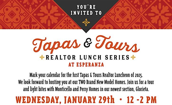 REALTORS! You're Invited! Esperanza Tapas & Tours Realtor Luncheon