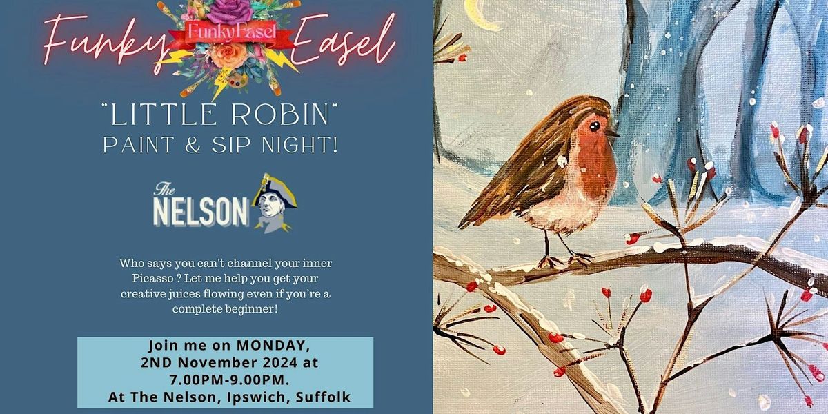 The Funky Easel Sip & Paint Party: Little Robin