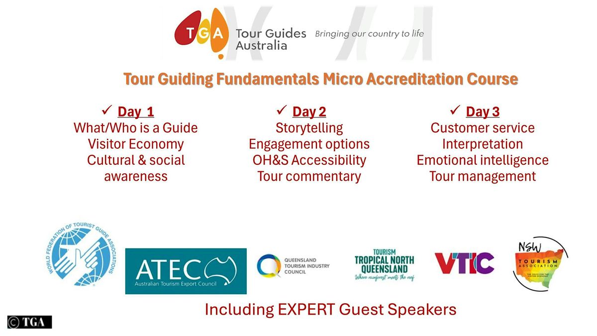 TOUR GUIDING FUNDAMENTALS - MICRO CREDENTIAL TRAINING COURSE (MELBOURNE)