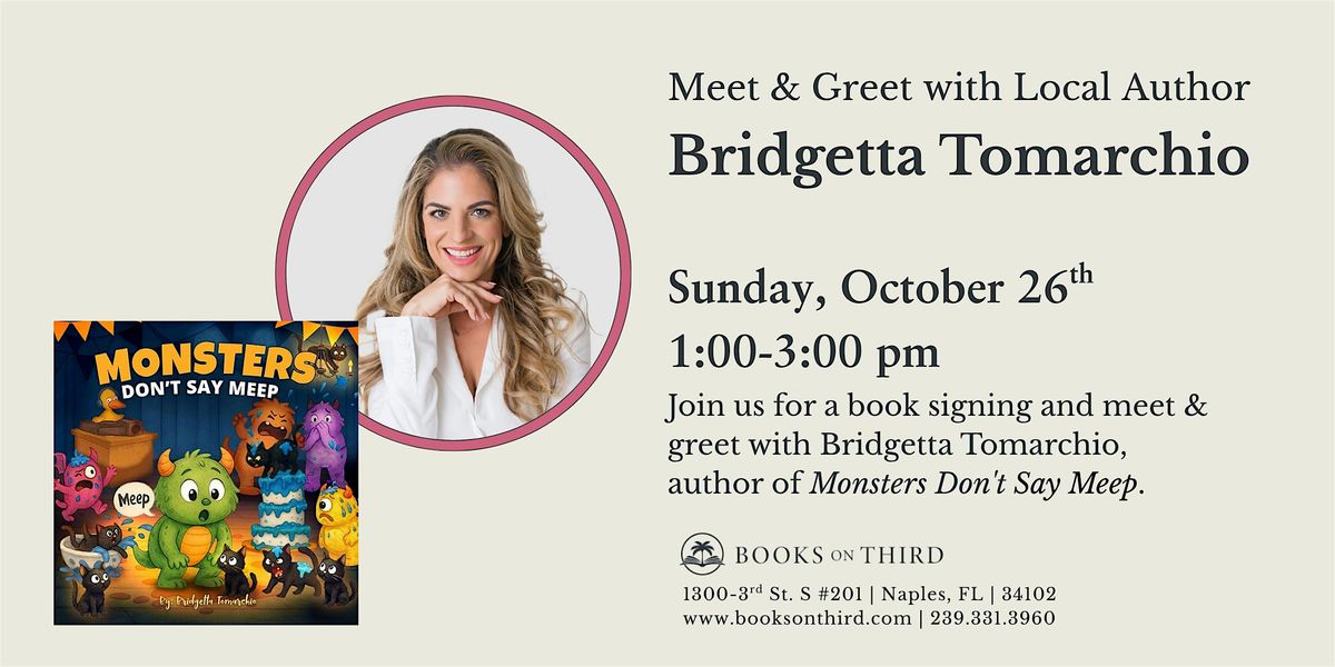 Meet & Greet with Bridgetta Tomarchio- Local Author Spotlight