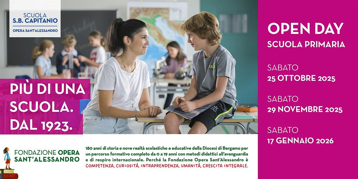 Scuola S.B. Capitanio \/ Open Day PRIMARIA 2025 - 2026
