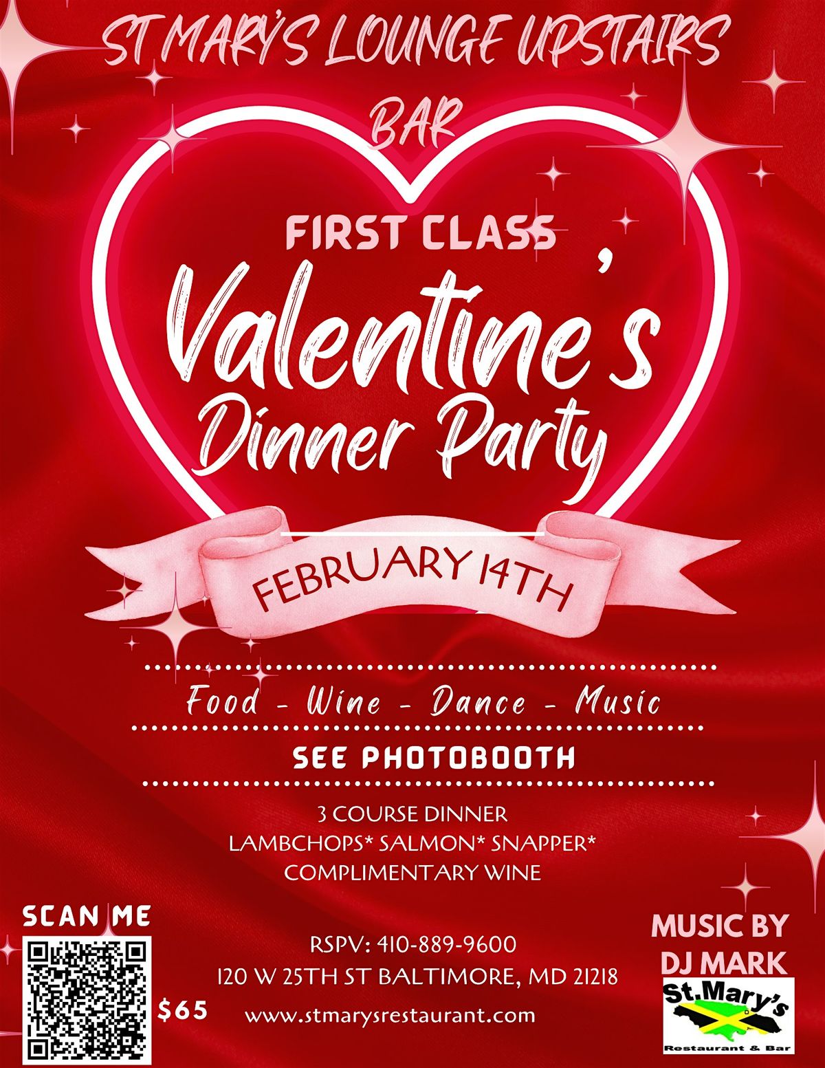 Valentine's Day:   First Class Dinner Party