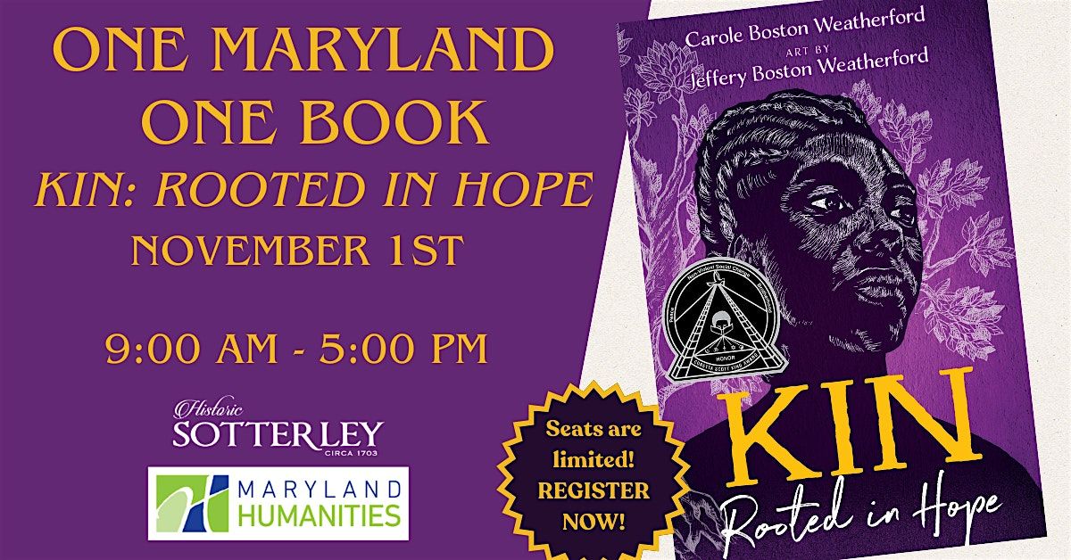 One Maryland One Book, Historic Sotterley, Hollywood, 1 November 2025