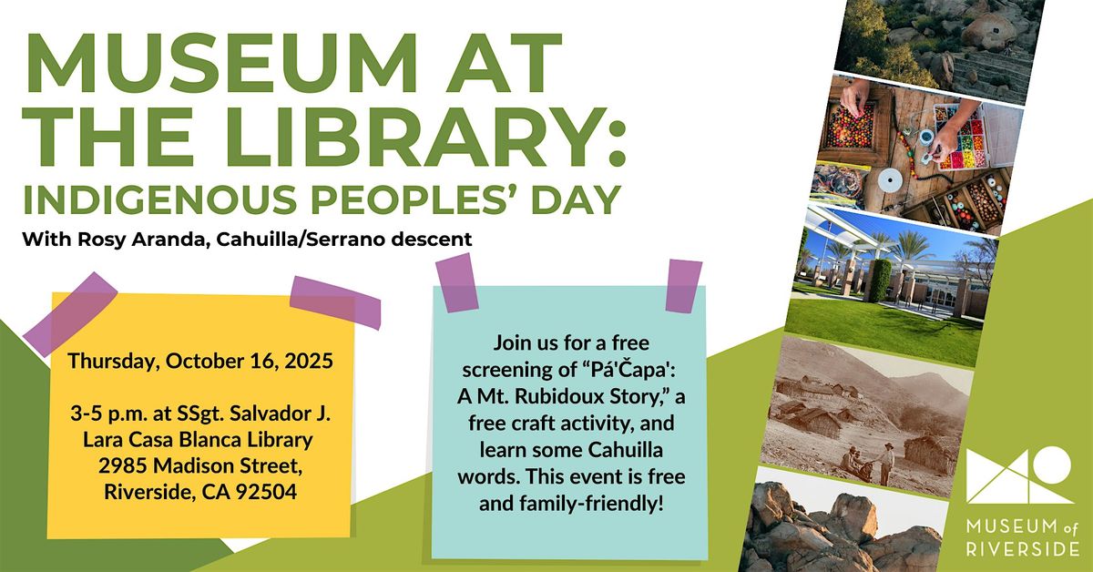 Museum at the Library: Indigenous Peoples\u2019 Day
