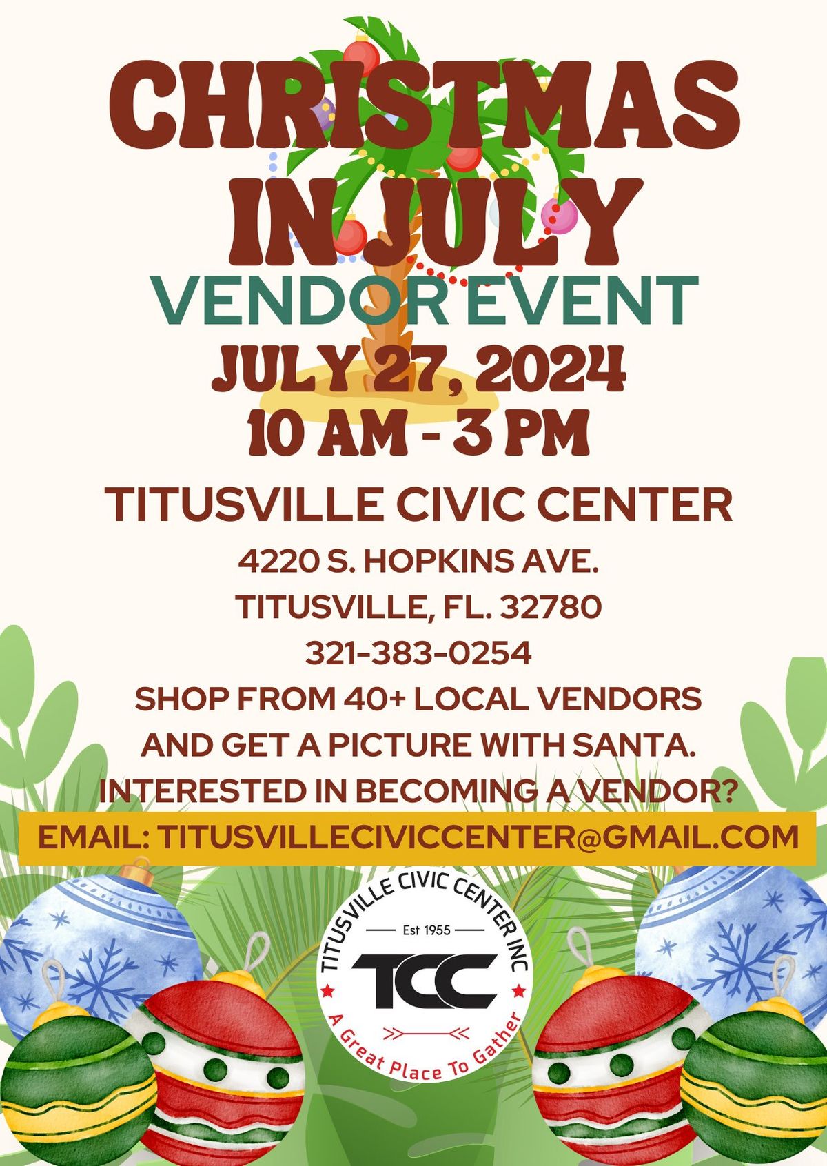 Christmas In July Vendor Event