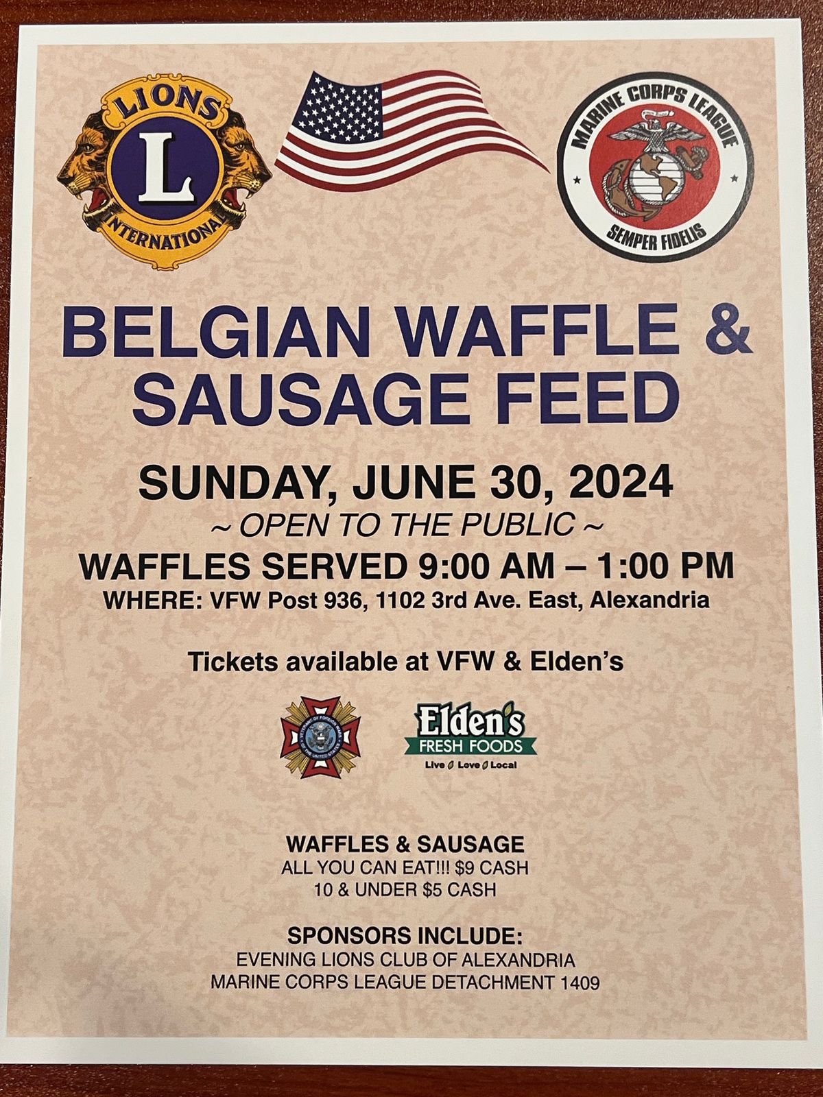 Belgian Waffle & Sausage Feed