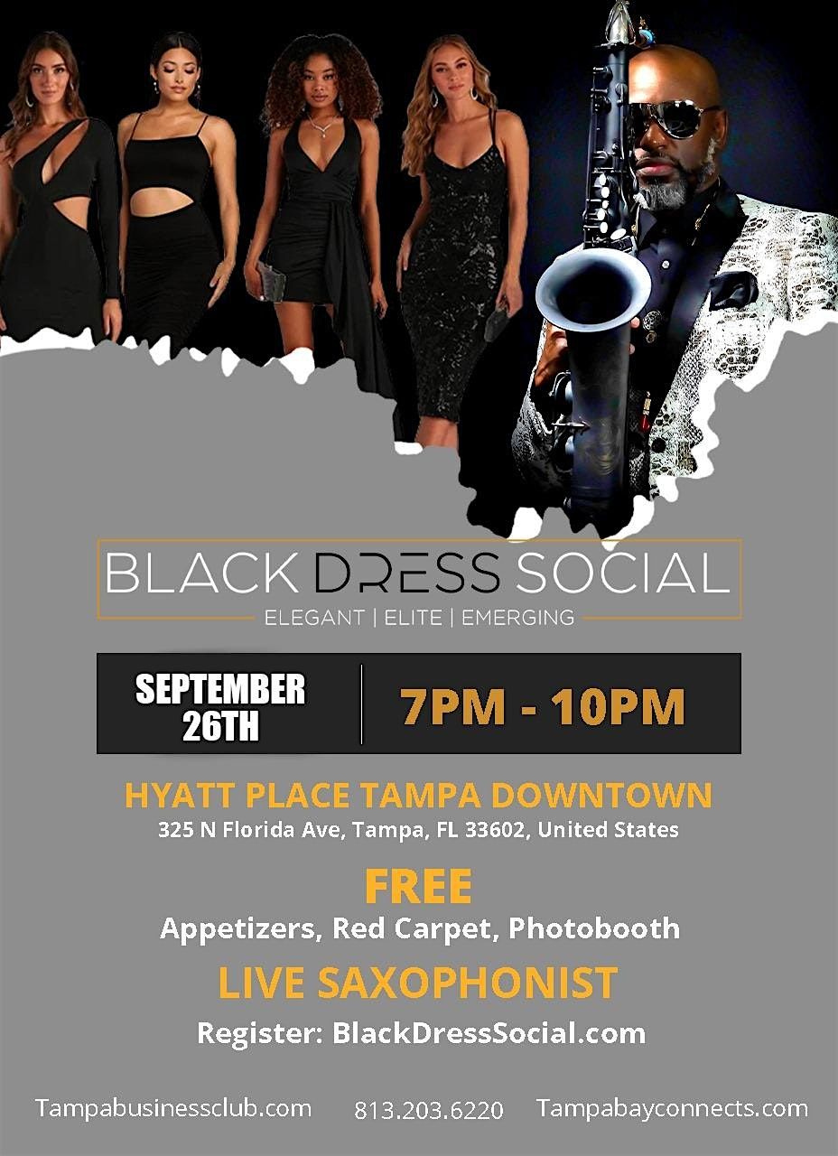 Black Dress\/Tie Social. Rooftop of Hyatt Place Downtown Tampa