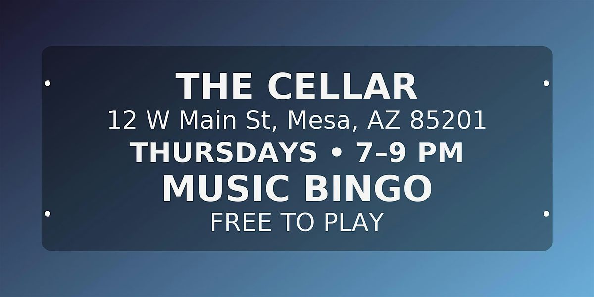 MUSIC BINGO - THE CELLAR