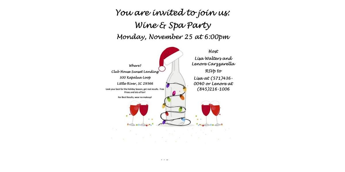 Wine Holiday Sip and Sample Spa Party