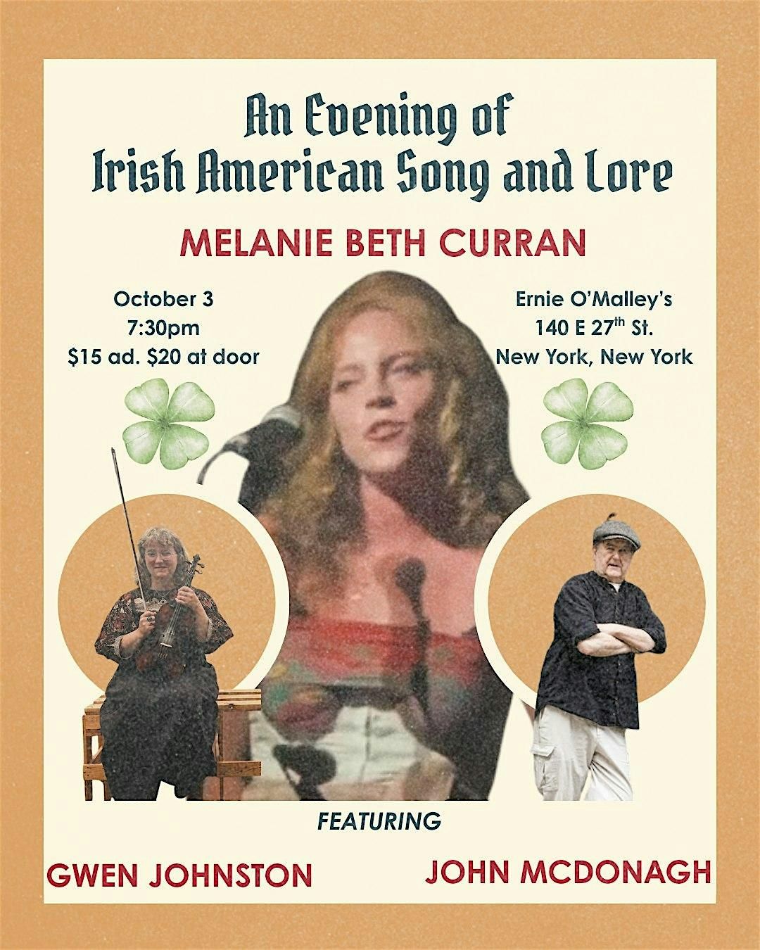 An evening of Irish American Song and Lore, Ernie O'Malley's, New York