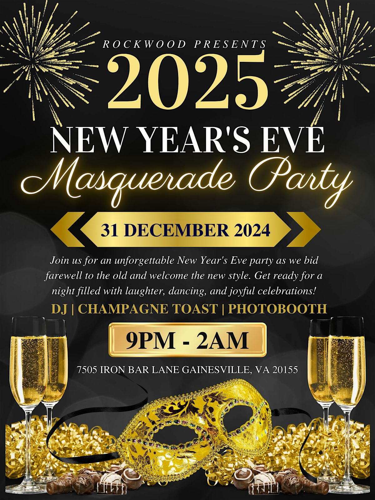 NYE Masquerade Party @ Rockwood!