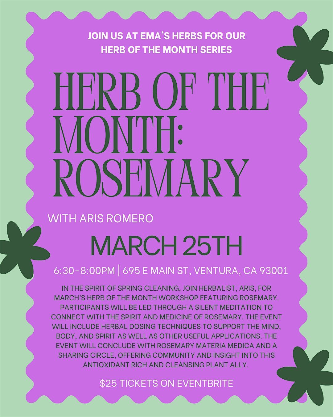 March Herb of the Month: Rosemary with Aris Romero