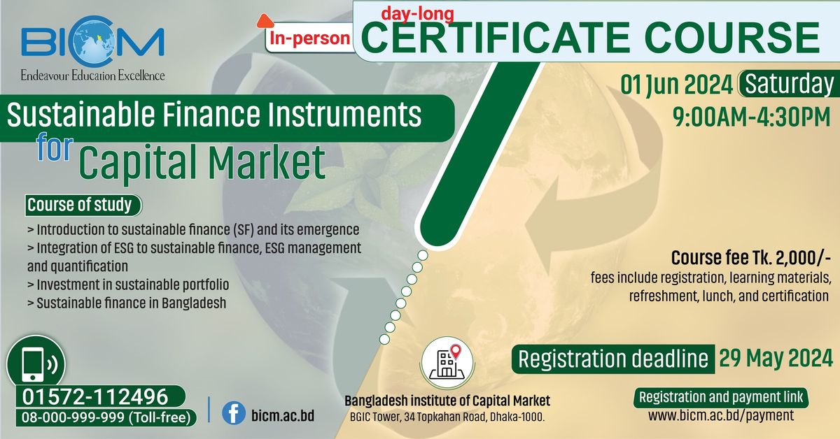 Sustainable Finance Instruments for Capital Market (Certificate Course)