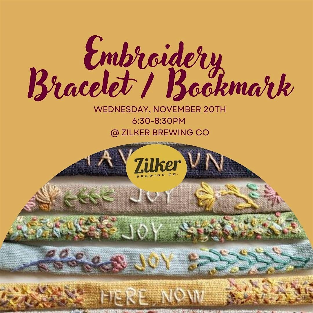 Embroidered Bracelet \/ Bookmark