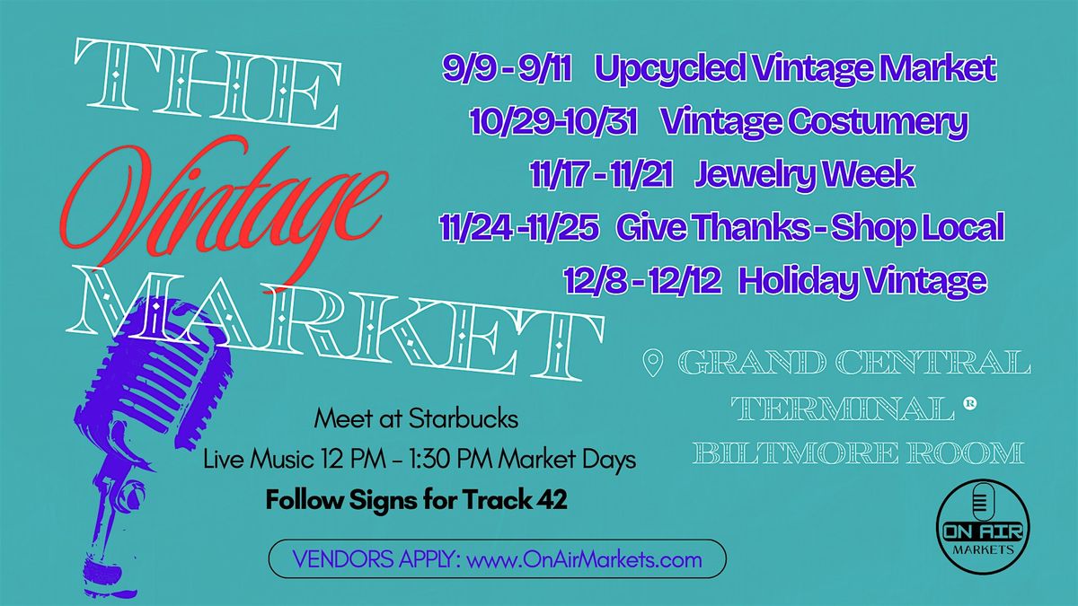 The Vintage Market at Grand Central - Live Music Lunch - FREE ENTRY