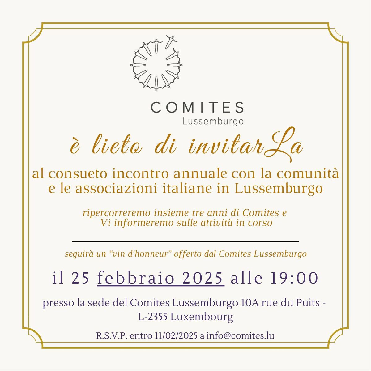 Incontro annuale con la Comunit\u00e0 e le Associazioni italiane