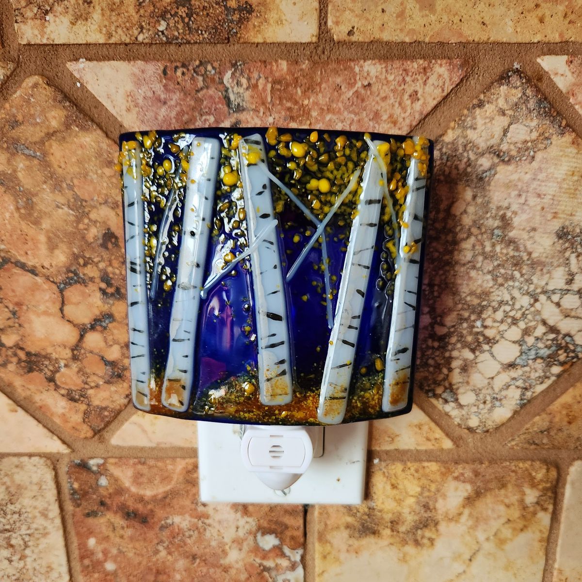 Fused Glass Aspen Night Light - choice of seasons