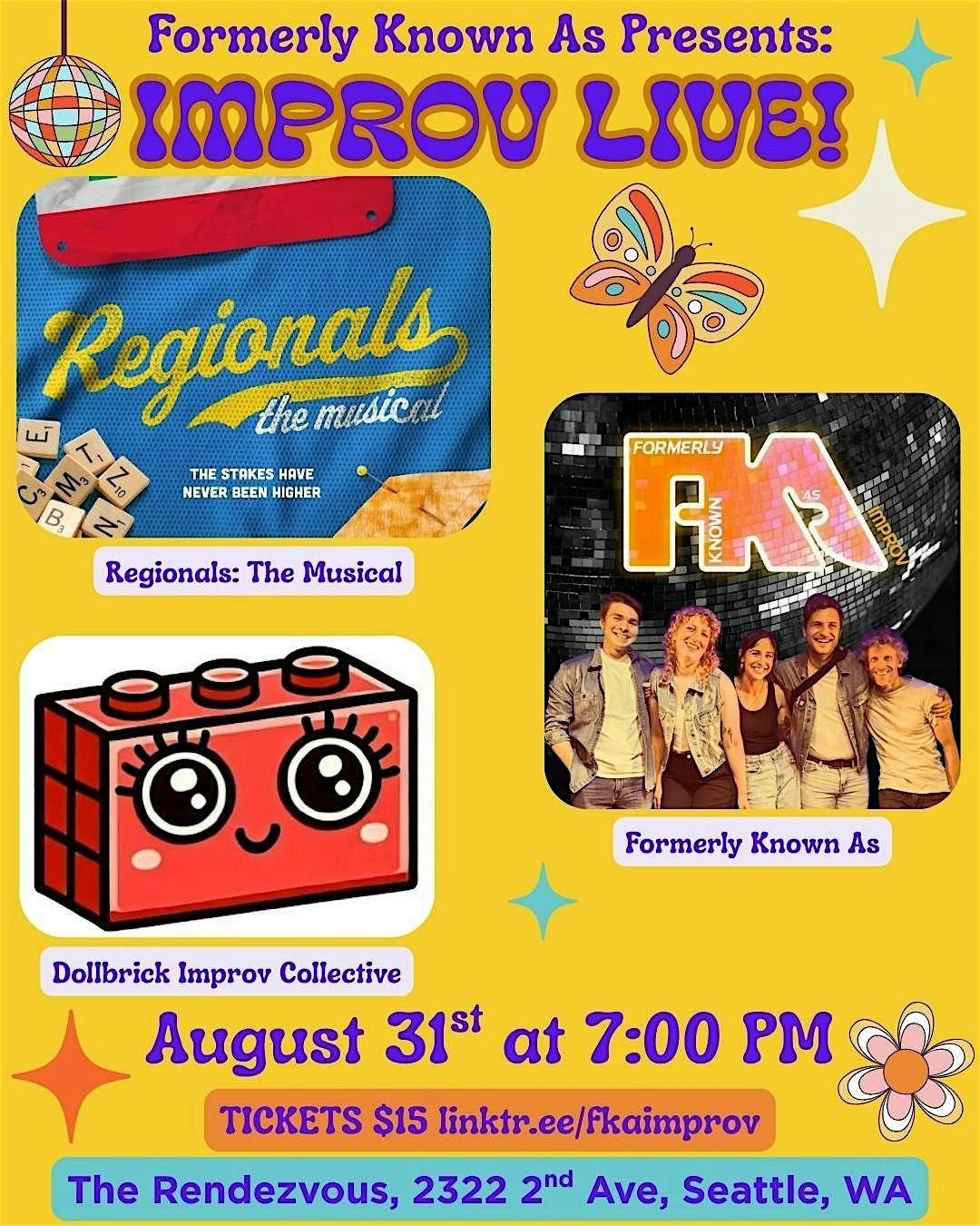 Improv Live! ft. Regionals: The Musical, Dollbrick - August 31st