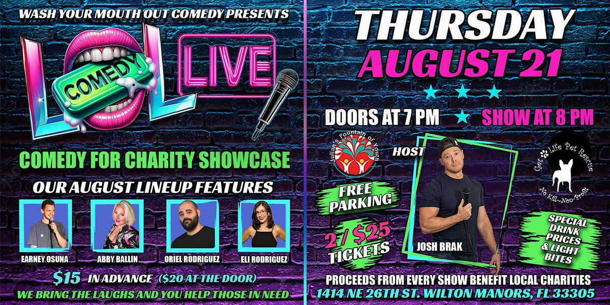 LOL LIVE: Aug 21 - Comedy For Charity Show