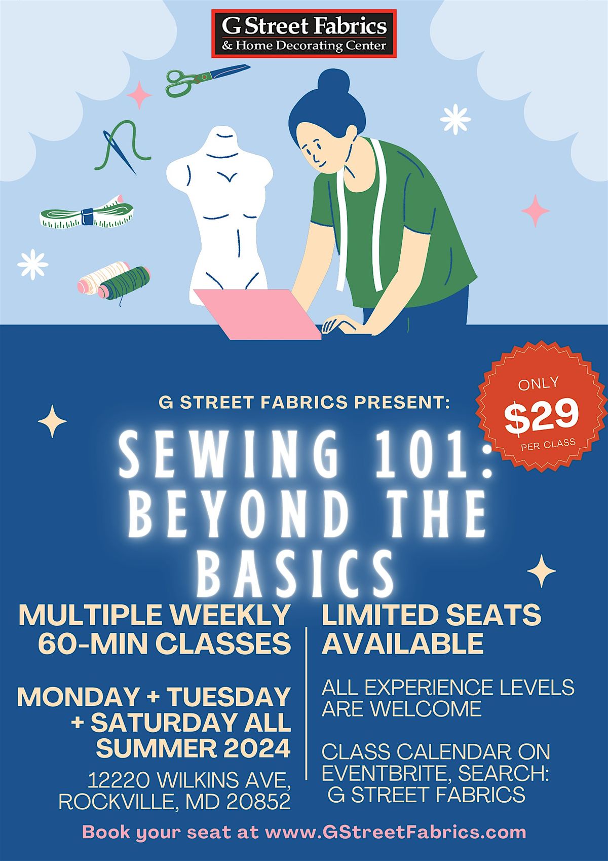 Sewing 101: Beyond the Basics @ G Street Fabrics