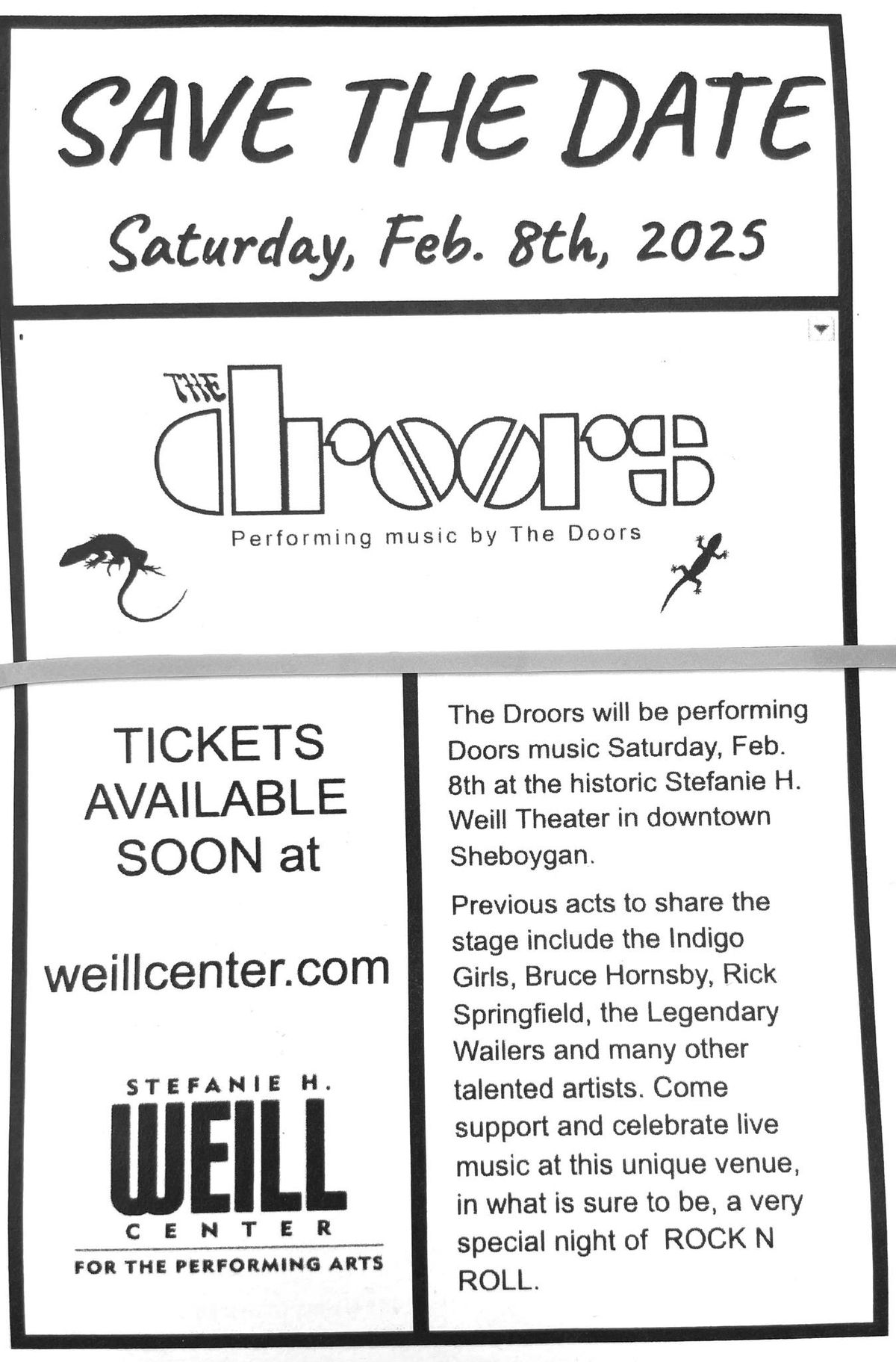 The Stefanie H. Weill Center Presents: The Droors